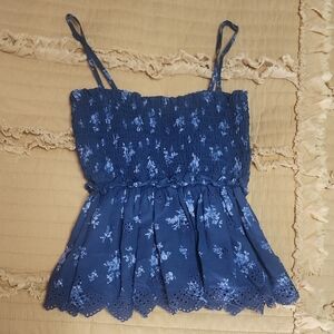 American Eagle Outfitters Blue Floral Camisole